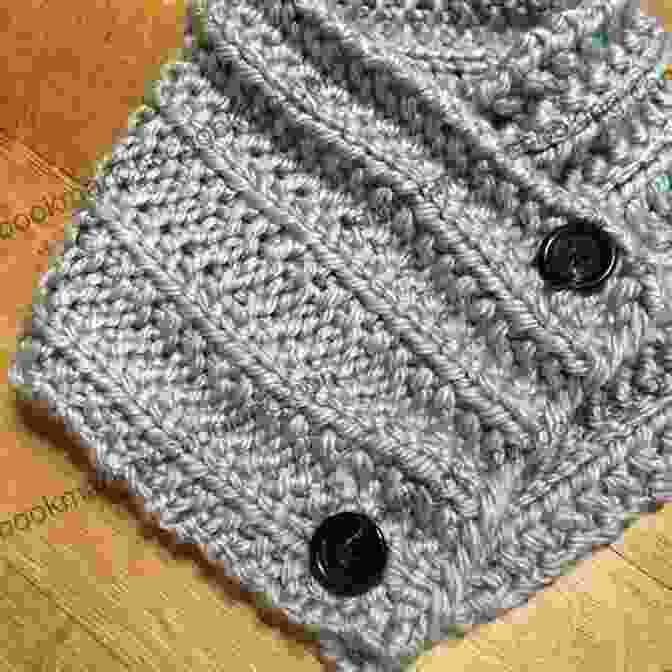 A Close Up Of A Cable Neck Warmer Knitted In A Soft Gray Yarn Cable Neck Warmer Knitting Pattern #151