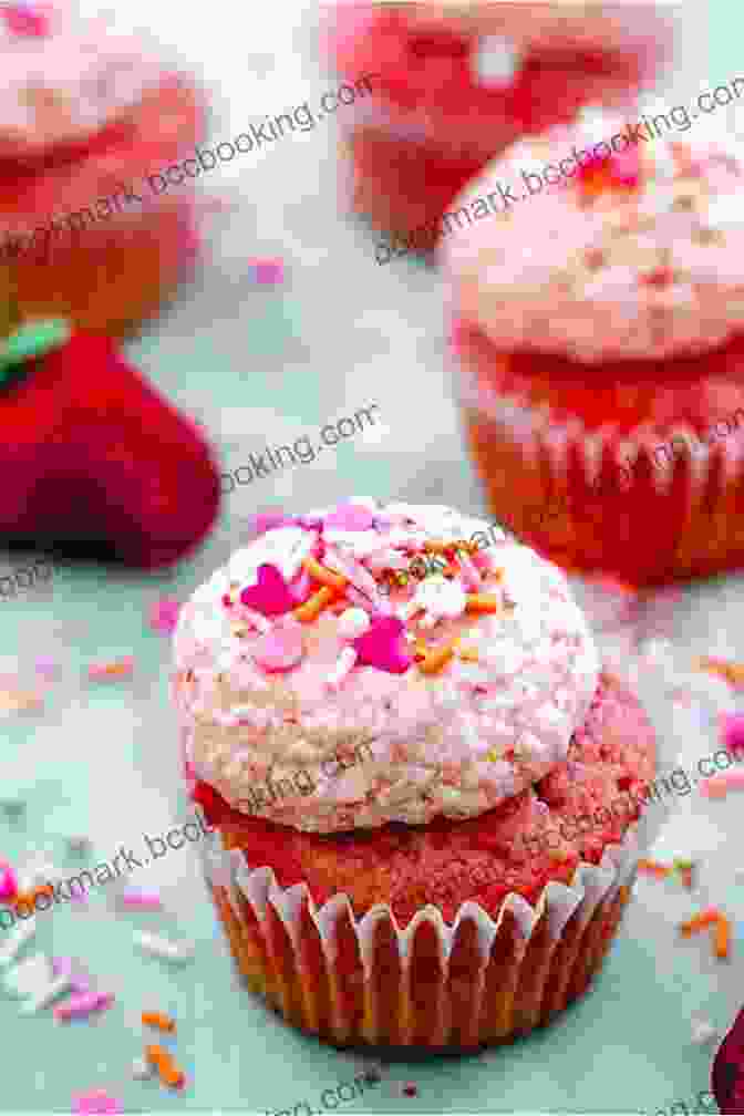 A Close Up Of A Strawberry Cupcake With White Frosting And Sprinkles Strawberried Alive (Cupcake Bakery Mystery 14)