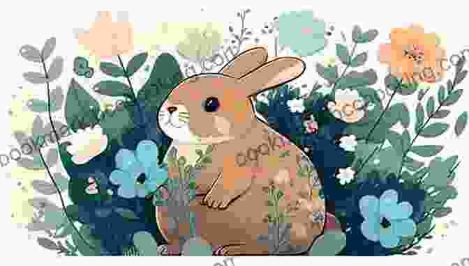 A Playful Sketch Of A Fluffy Bunny Amidst Colorful Flowers How To Draw Cute Animals For Kids: Learn To Draw Cute Animals Funny Food And Objects With A Step By Step Guide