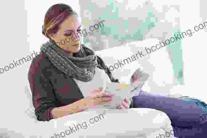 A Woman Reading A Book, Engrossed In Its Pages. Not Just Black And White