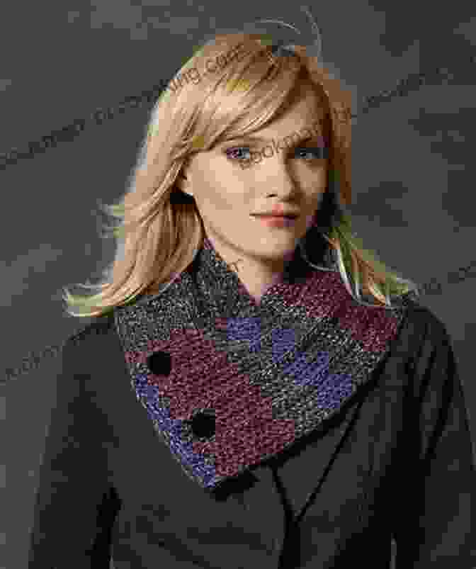 A Woman Wearing A Cable Neck Warmer Knitted In A Vibrant Blue Yarn Cable Neck Warmer Knitting Pattern #151