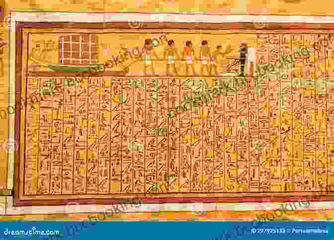 An Ancient Egyptian Manuscript, Its Hieroglyphic Script Meticulously Preserved On Aged Papyrus. Encyclopedia Of The Exquisite: An Anecdotal History Of Elegant Delights
