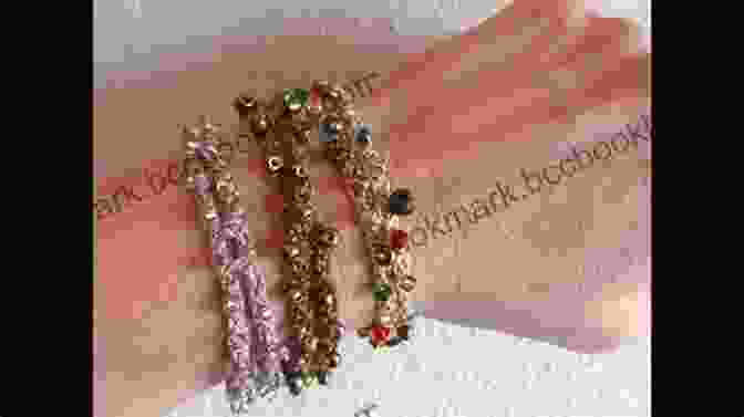 Close Up Of A Crochet Bracelet With Beads, Highlighting The Intricate Details And The Seamless Integration Of Stitches And Beads. Beaded Dance Bracelet Crochet Pattern #121 For Bracelet With Beads