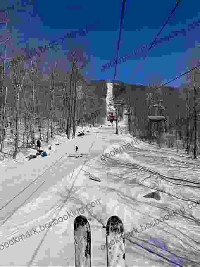 Cranmore Mountain Resort In North Conway, New Hampshire. A Crowd Of Skiers Can Be Seen On The Slopes. Lost Ski Areas Of The White Mountains