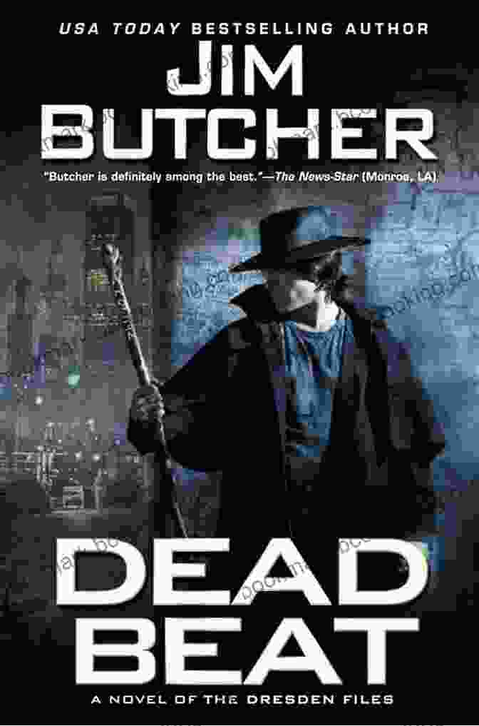 Dead Beat Book Cover Featuring A Silhouette Of Harry Dresden Battling Supernatural Forces Dead Beat (The Dresden Files 7)