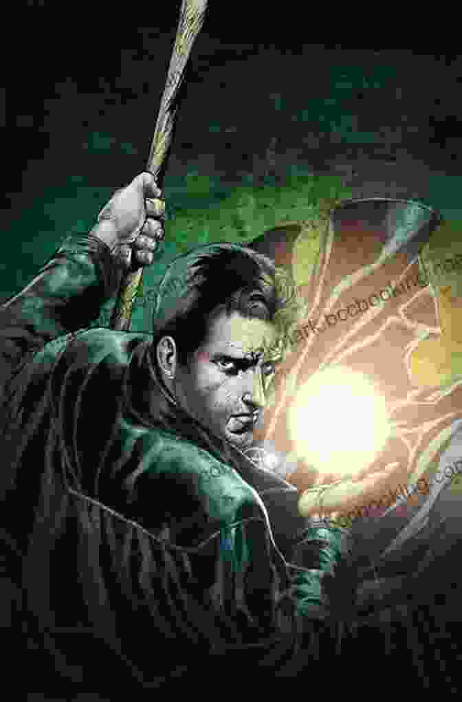 Harry Dresden Wielding His Magical Staff In A Dynamic Action Scene From Skin Game (Dresden Files 15)