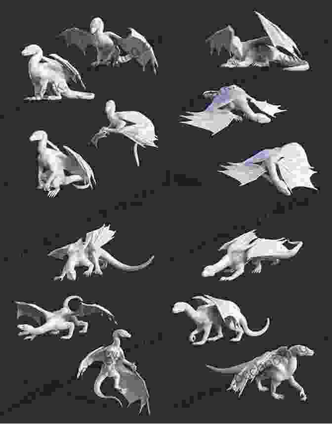 Sequence Of Illustrations Demonstrating Different Dynamic Dragon Poses, Including Flight, Stalking, And Breathing Fire Dragonart Evolution: How To Draw Everything Dragon